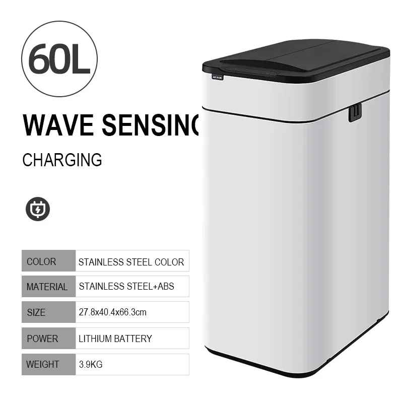 Poubelle electrique | 60 Litres Intelligente Inox