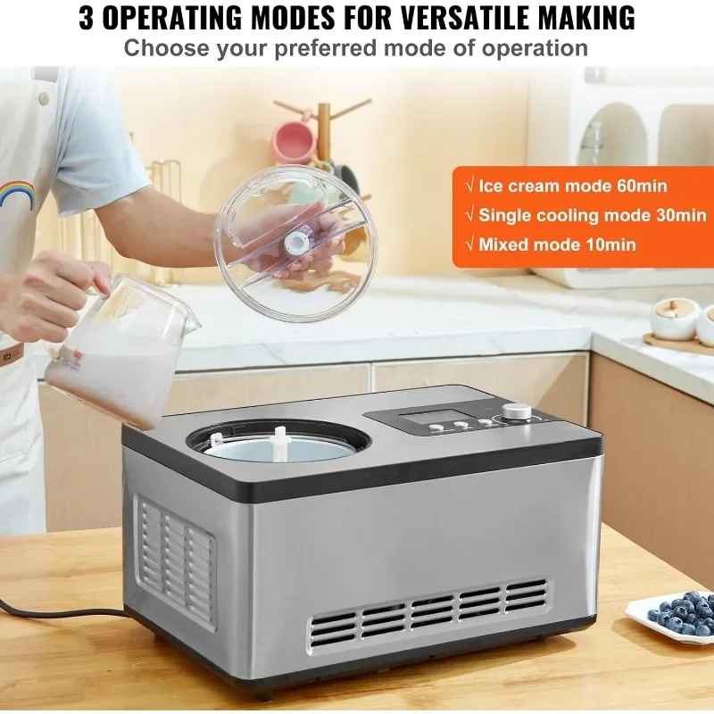 Machine a creme glacee | Avec compresseur 2 L