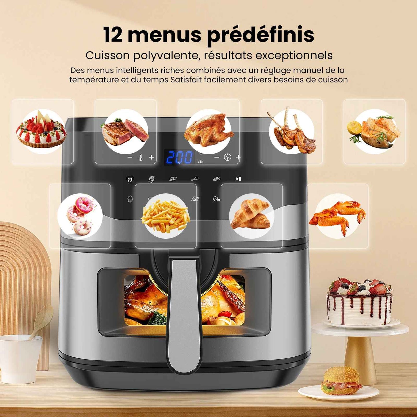 Friteuse à air numérique | 8,5 L 1500 Watts