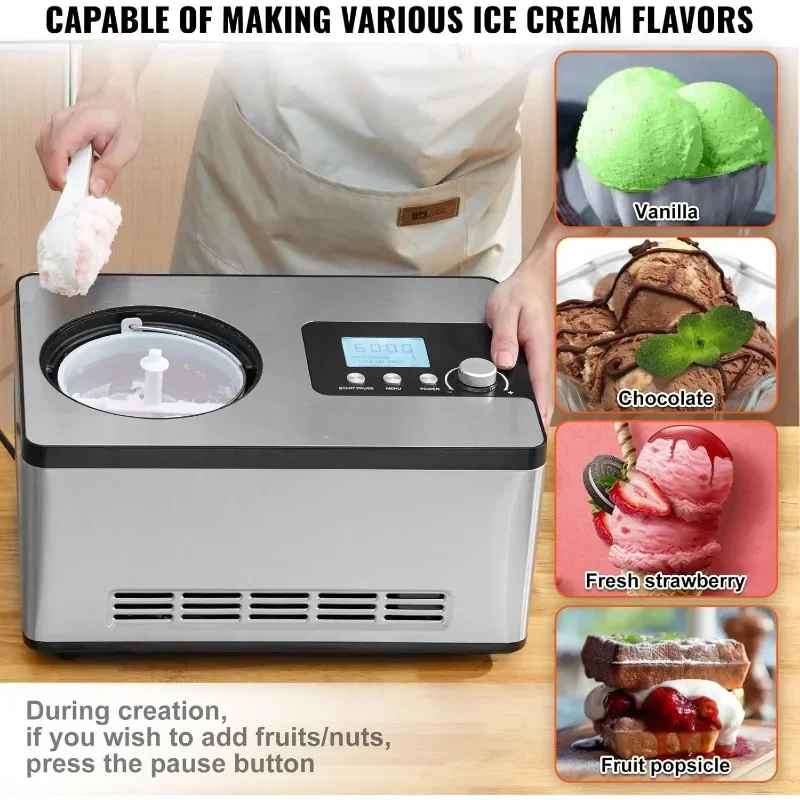 Machine a creme glacee | Avec compresseur 2 L