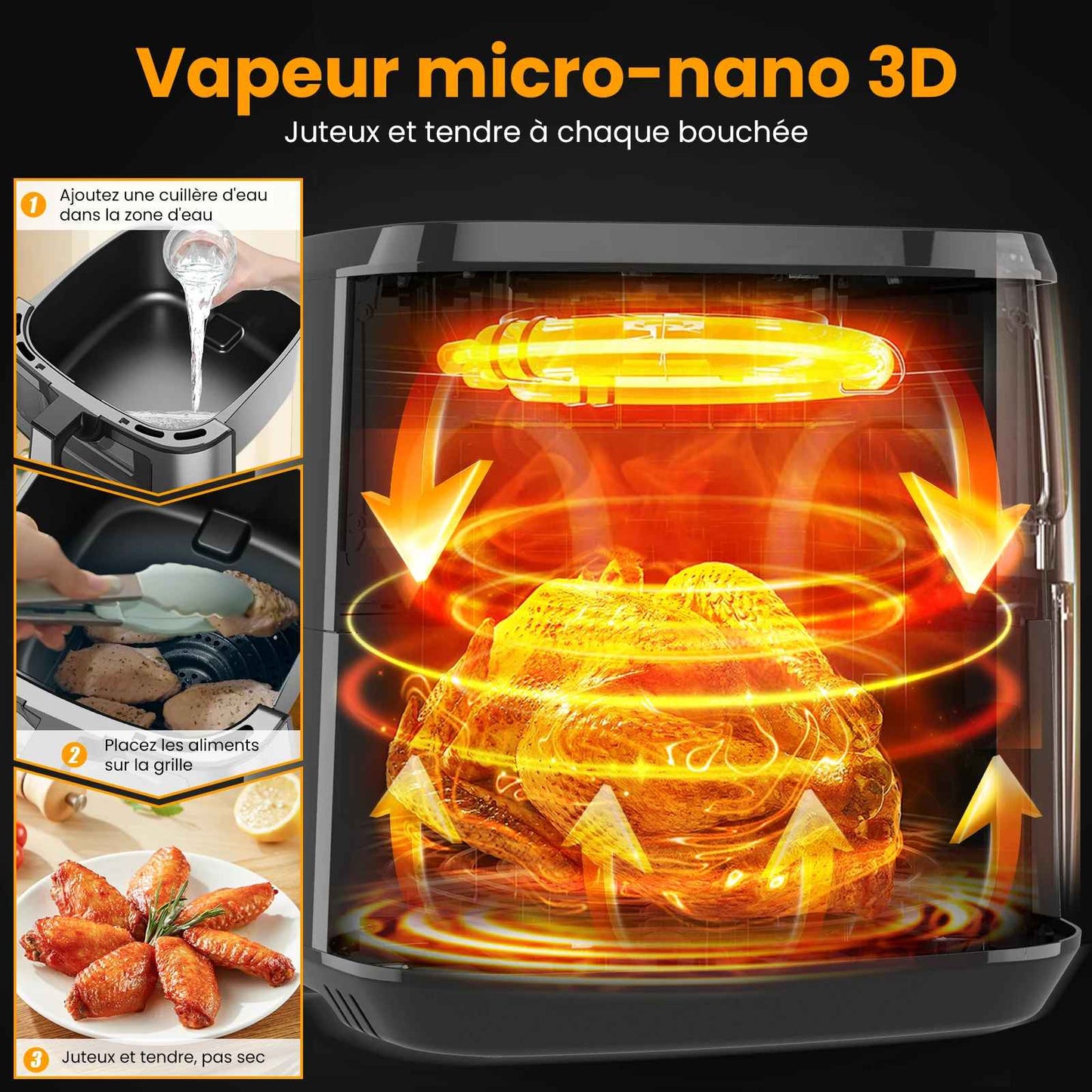Friteuse à air numérique | 8,5 L 1500 Watts