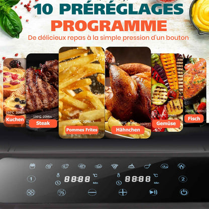 Friteuse à air chaud | 9L Double fenêtre