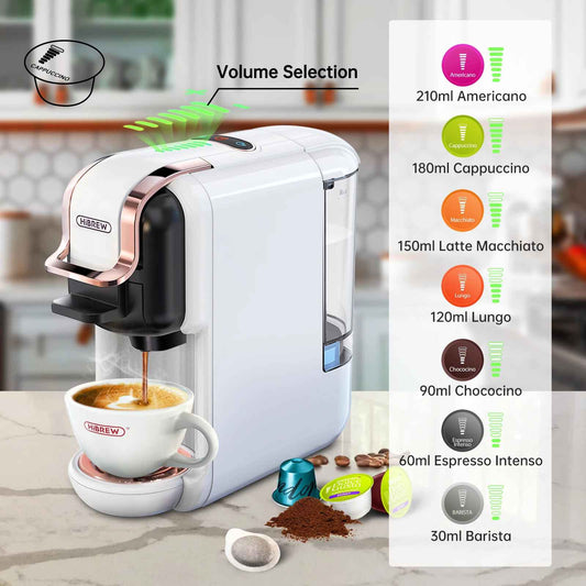 Cafetiere a capsule | 5 en 1: Dolce Gusto, Nespresso, etc.