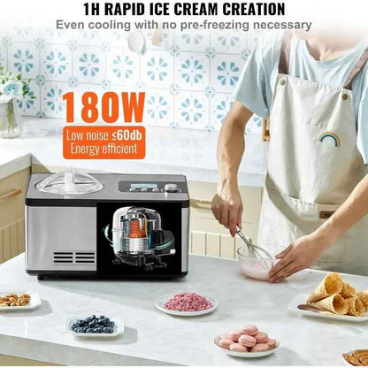Machine a creme glacee | Avec compresseur 2 L