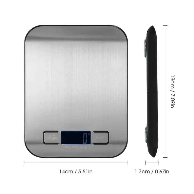Balance electronique | 5Kg/1g acier inoxydable