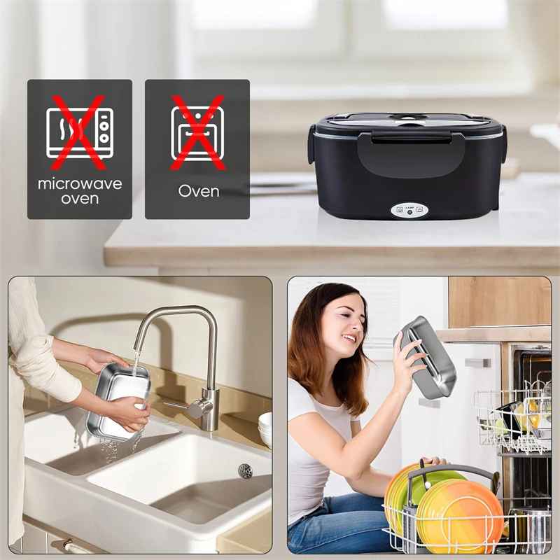 Boite a lunch electrique | 1.5L 60W 2en1 Tiède et Chaud