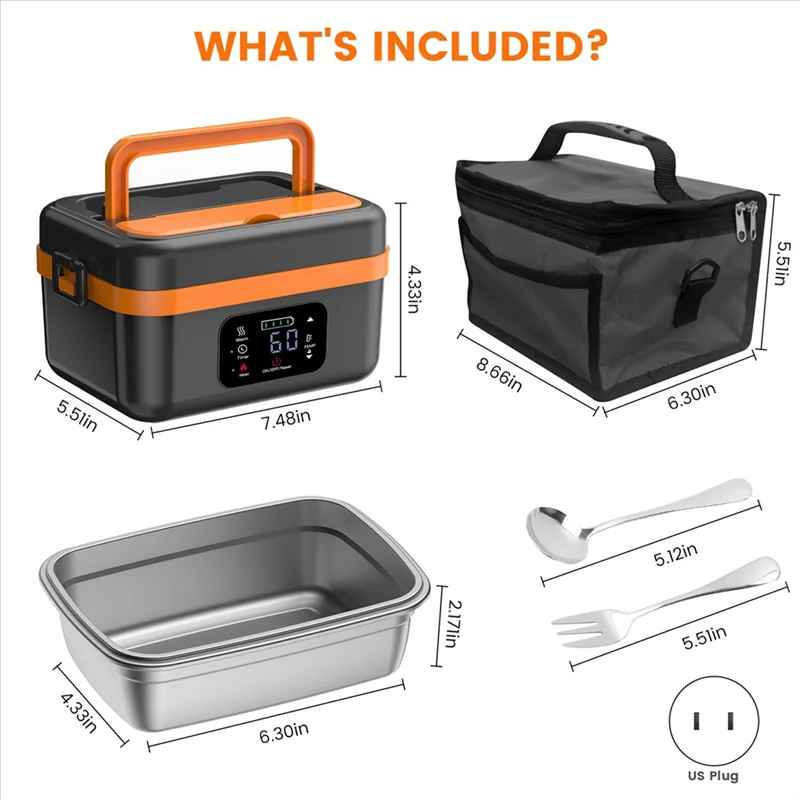 Boite a lunch electrique | 1L Sans fil Batterie 16000 Mah