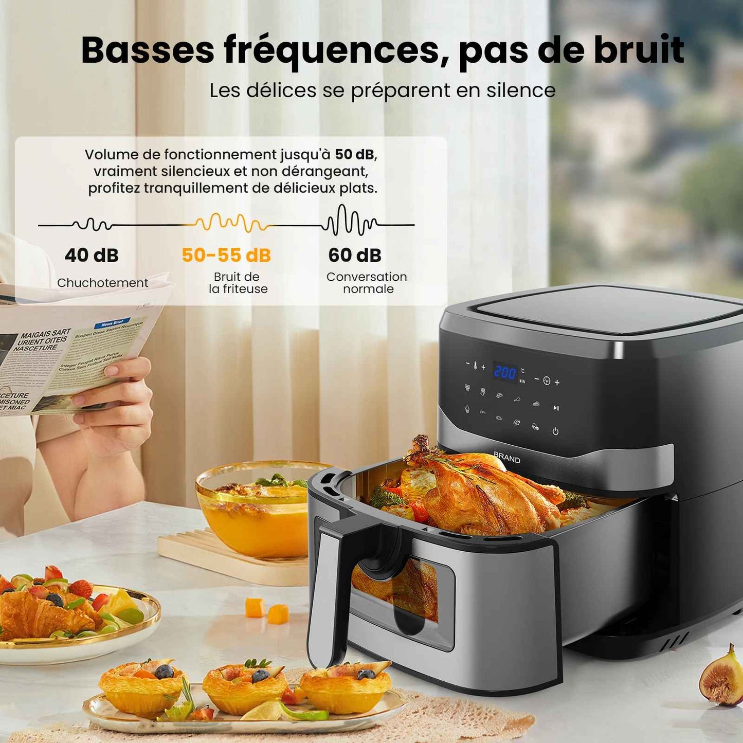 Friteuse à air numérique | 8,5 L 1500 Watts